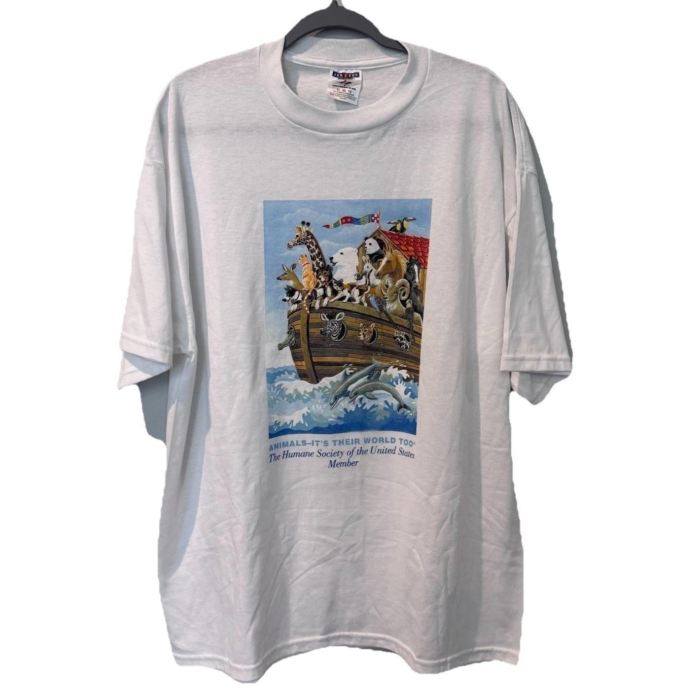 VTG Animal Graphic T-Shirt The Humane Society of the United States Jerzees XL 4XL