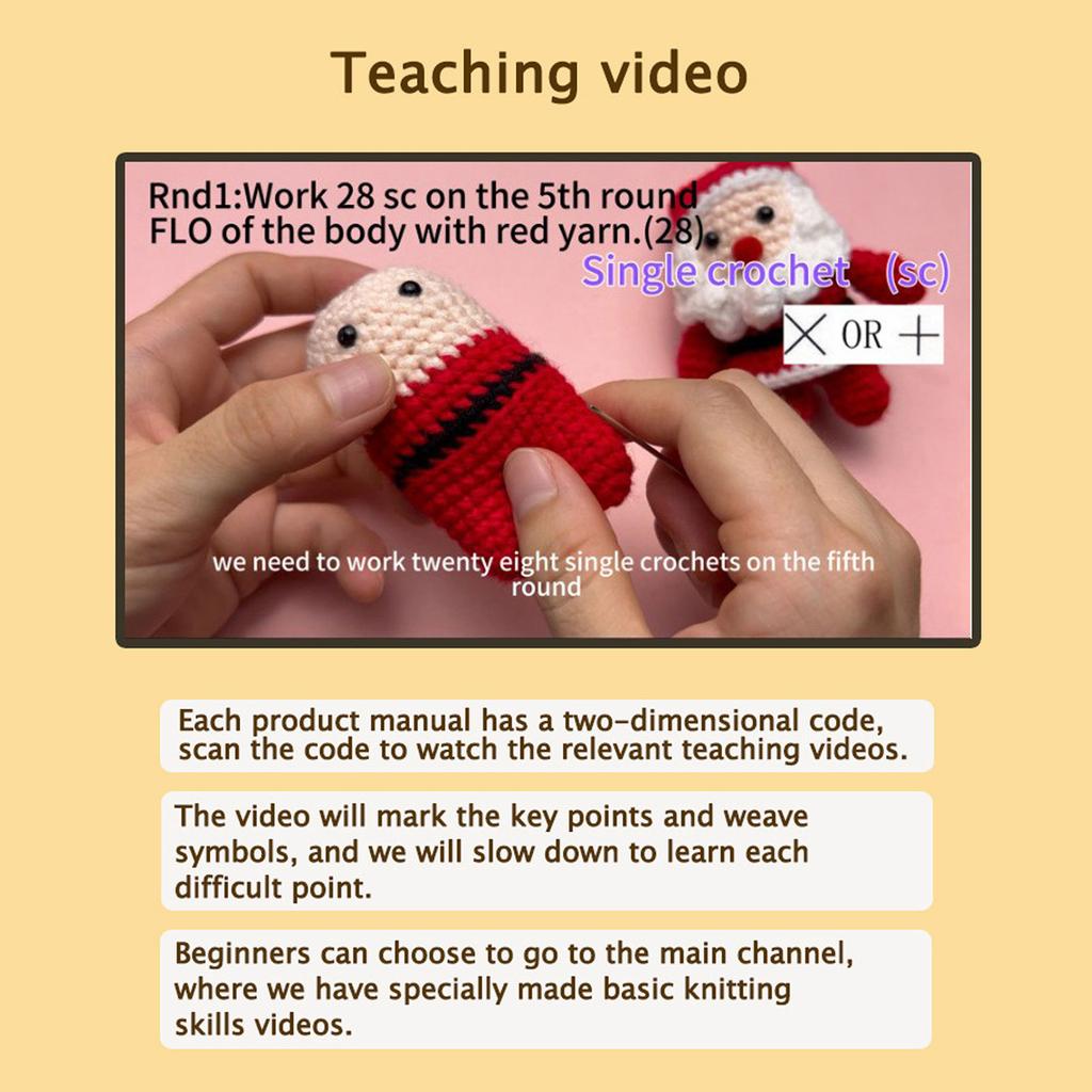 Beginners Crochet Kits, Crochet Christmas Kits, with Yarn, Crochet Hooks, Instructions DIY Crochet Craft Starter Kits