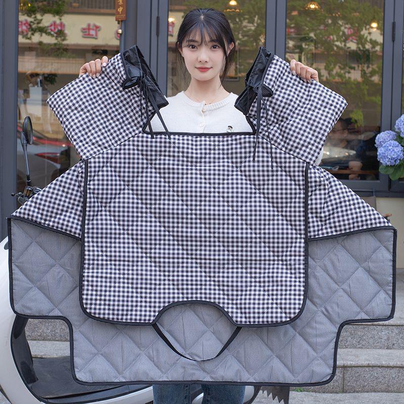 Four Seasons Electric Motorcycle Windshield Cover with Sunshade, Breathable Pockets, and Side Wings for Year-Round Protection.