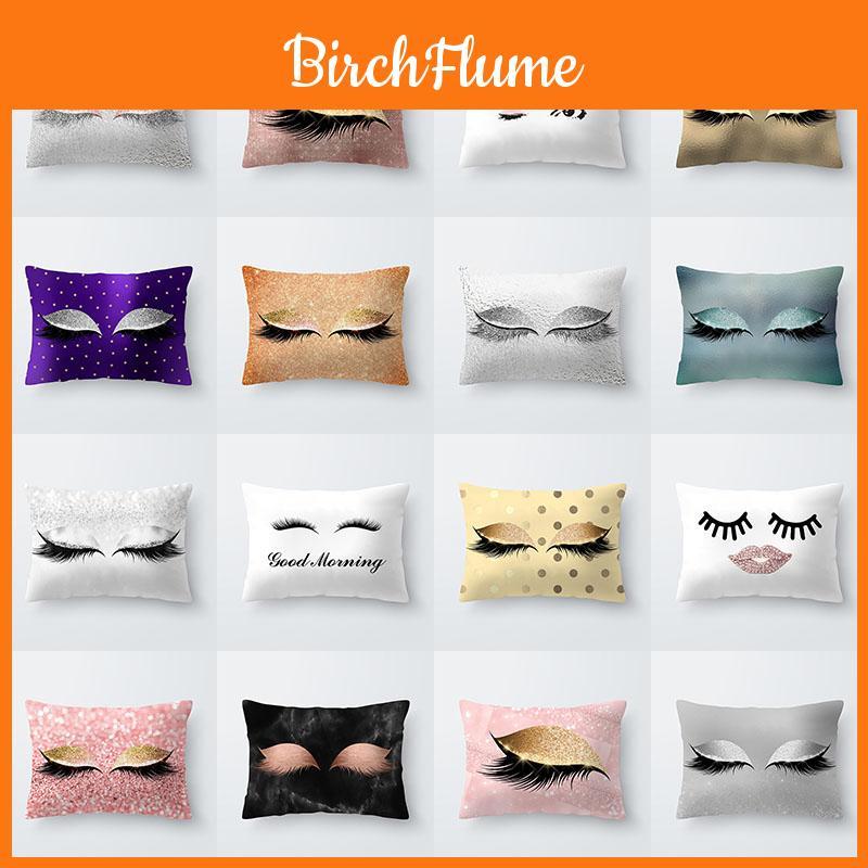 Luxurious Cotton Linen Eyelash Pillow Case For Chic Home And Car Decor
