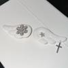 1 Pair Snowflake Wing Crucifix Hair Clip Soft Plush Gothic Style Hair Accessory Barrette For Women And Girls