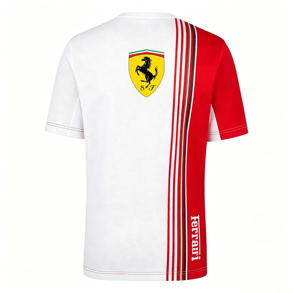 2026 Ferrari Summer Round Neck 3D Print T-shirt Formula 1 Motor Racing Short Sleeve Top