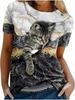Sommer Freizeit Damen T-Shirt Cartoon Süße Katze Aufdruck O-Ausschnitt Kurzarm Damen Outdoor Lockeres T-Shirt Tops Elegante Kleidung