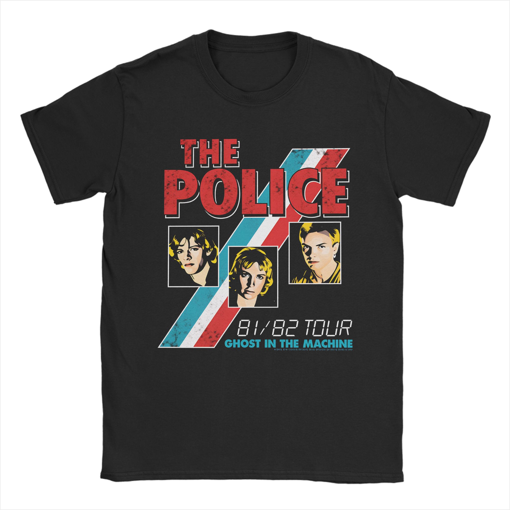 

Mens The Police Ghost In The Machine T Shirts Pure Cotton Clothes Vintage Short Sleeve O Neck Tees 4XL 5XL TShirt S