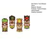Yousheng 4 Stück Gesichtsmasken-Dekor Massivholz Handbemalt Tiki-Gesichtsmaske Tropischer Hawaiianischer Stil Wanddeko Strand Poolbereich Dekoration