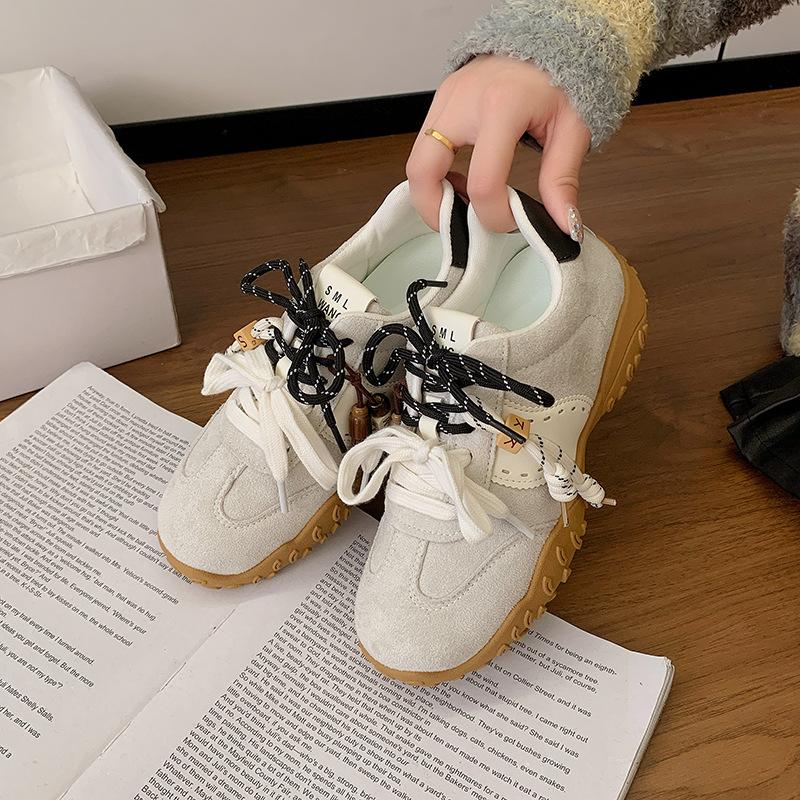 Dexun Shoes Women's 6cm Inner Height Increase Platform Mandarin Duck Shoelaces Sports and Leisure Shoes Four Seasons Forrest Gump Shoes