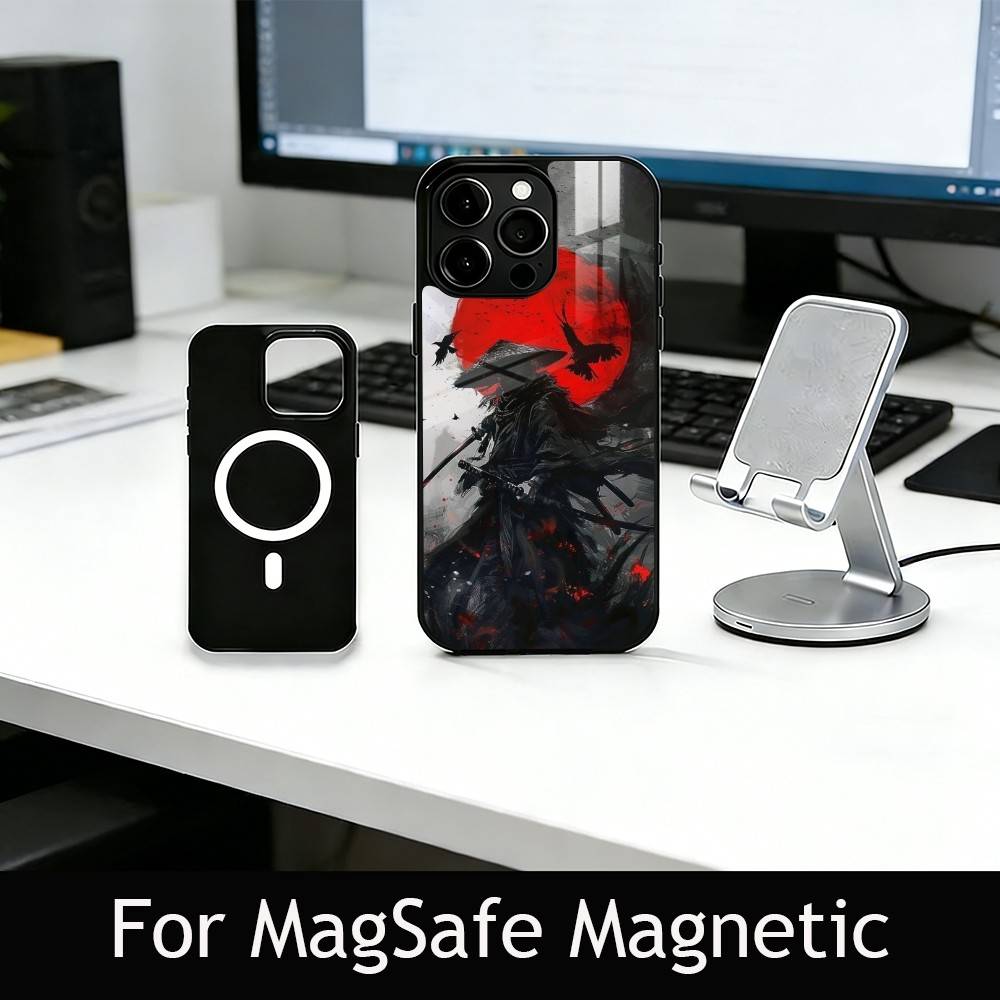 

J-Japanese Bushido S-Samurai Phone Case For iPhone17,16,15,14,13,12,11 Plus,Pro Magnetic with Magsafe Wireless Charging iPhone15