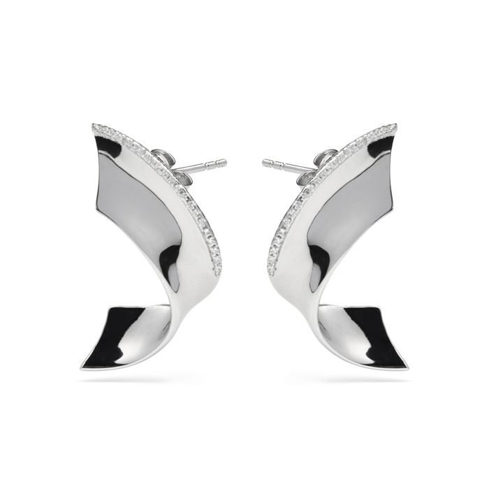 Boucles d'oreilles - Girea - Argent sterling 925 - Zirconiums cubiques brillants - Finition rhodiée