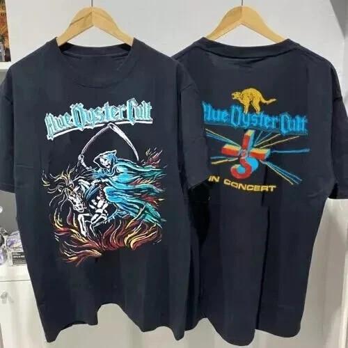 Blue Oyster Cult Shirt Blue Oyster Cult Tour 2 Side Black Unisex Tshirt Unisex T-Shirt XXXXL