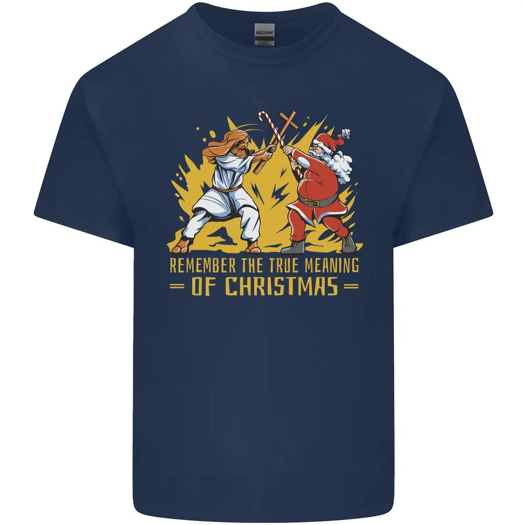 Santa Vs Jesus Funny Christmas Xmas Mens T-Shirt Short Sleeve Casual Cotton O-Neck Mens T Shirts