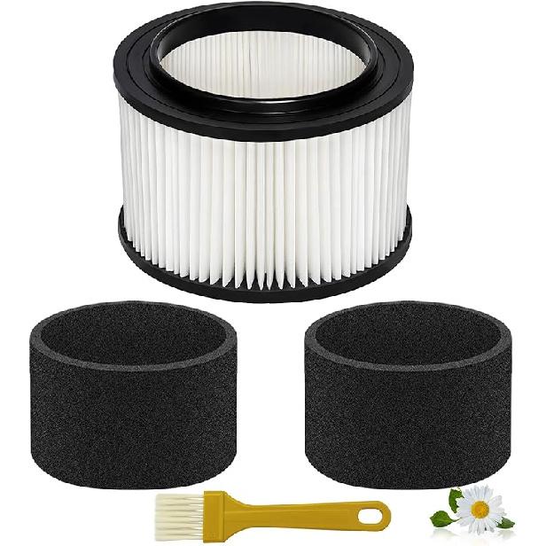 Zestaw 2 szt. Filtr Zamienny 17810 do Odkurzacza Craftsman Shop Vac Filtr 9-17810 do Odkurzaczy Ogólnego Zastosowania o Pojemności 3 do 4 Galonów