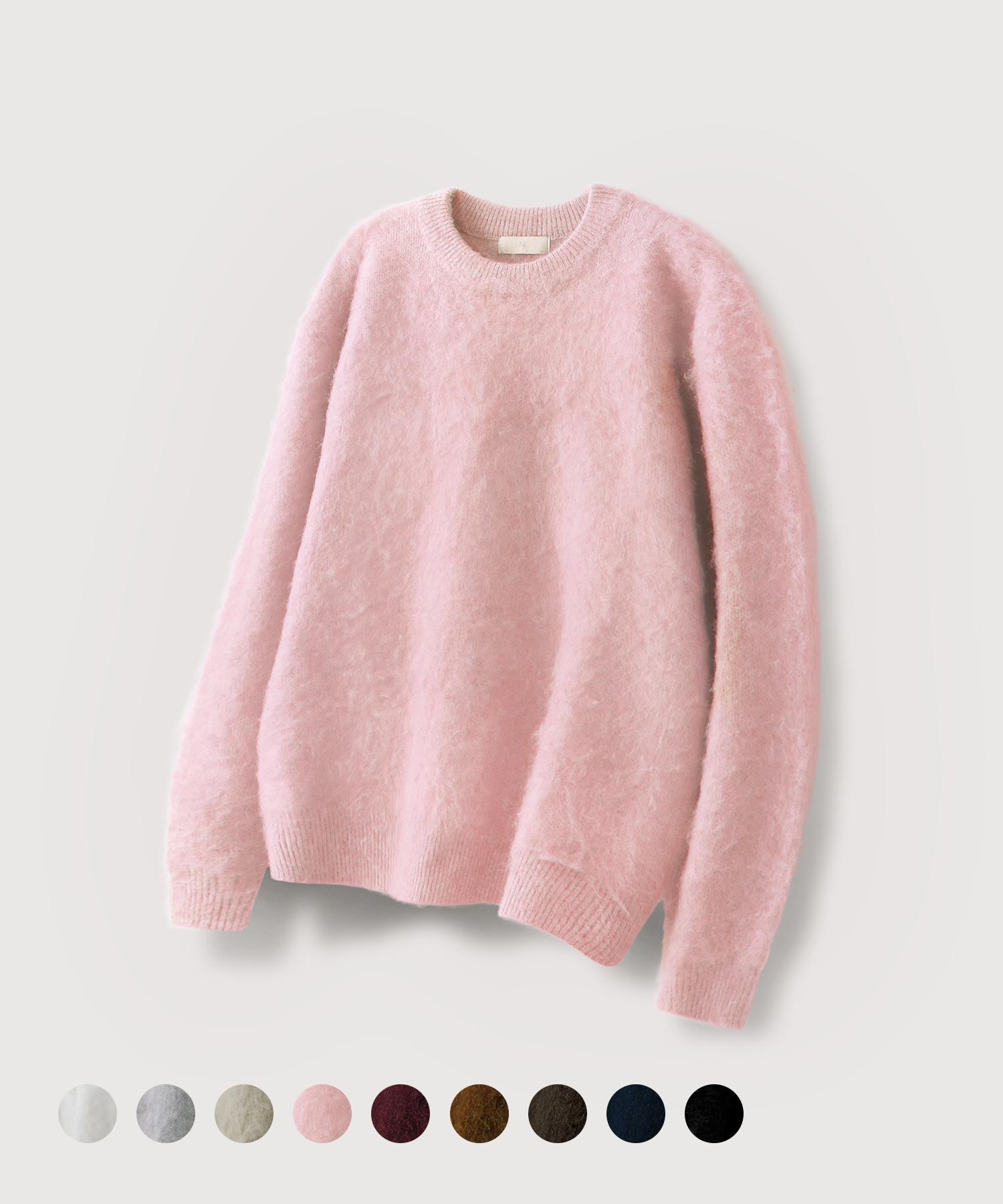 Mood Inside Hermo Brush Mohair Knit_9 Colors (B Type) Khaki/L