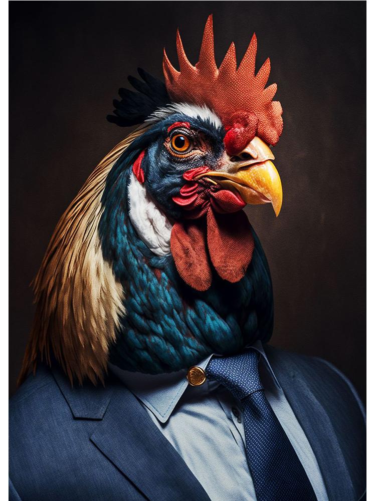 Mode Business Anzug Tiere Eule Affe Elefant Porträt Leinwand Malerei Poster Druck Wand Kunst Für Wohnzimmer Wohnkultur