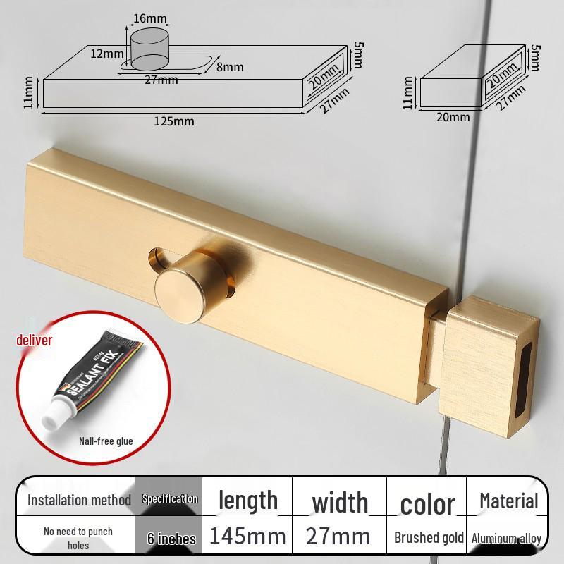 No-Drill Bathroom Door Latch: Simple Lock for Toilet & Sliding Doors