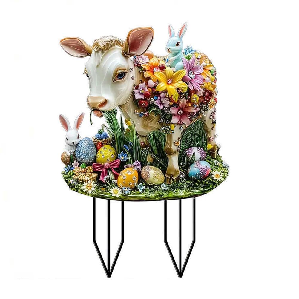Easter Acrylic Garden Stake Decoration Multi-Function Yard Ornaments Waterproof Courtyard Statue for Outdoor Decoration