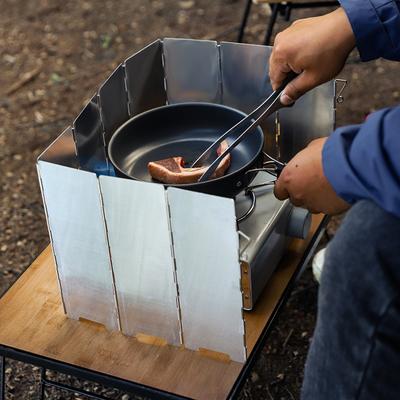 30 Plates Foldable Outdoor Stove Wind Shield Gas Stove Wind Shield Aluminum Alloy Camping Picnic Cooking Burner Windproof Screen