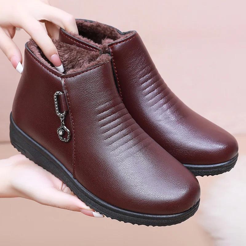 Fashion Women's Ankle Boots Winter Cotton Shoes Plush Comfort Anti Slip Warm Short Boots Waterproof Outdoor Cold Proof Cotton Boots 2025