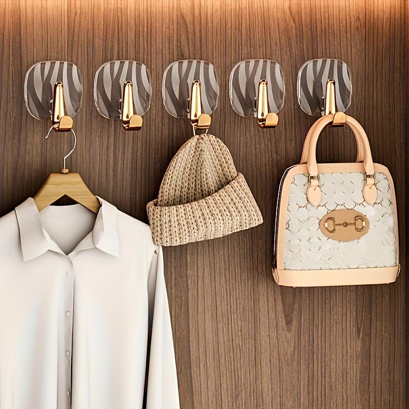4pcs/set Wall Mounted Hook Hanging Self Adhesive Bathroom Hooks Punch Free Scratch Free Towel Rack Coat Hanger Home Accessories