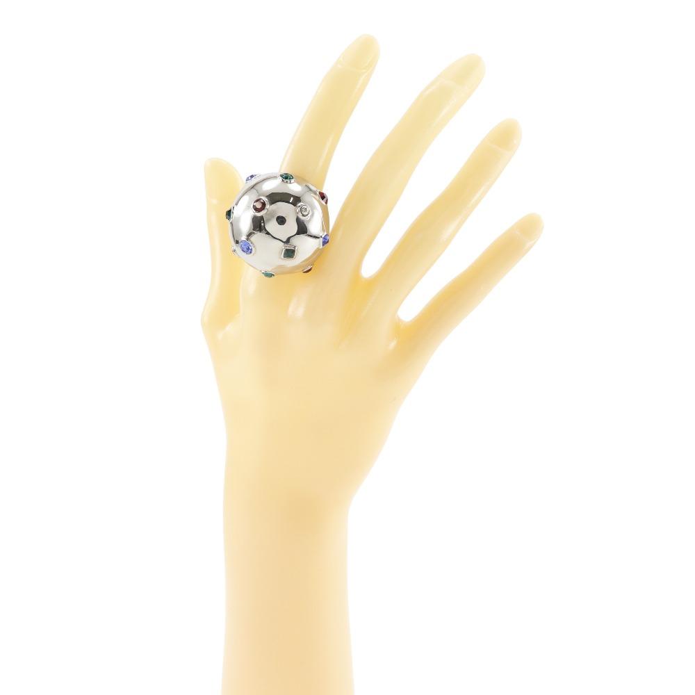Louis Vuitton Bookle Dreille Ring Strass Cocktail Planet Rare Design multicolor/Rhinestone #6.8(US Size) 36.04g Unisex Used