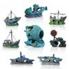A Top Quality Aquarium Fish Tank Decorations Landscape Pirate Ship Wreck Ship Vintage Resin Design Boat Aquarium Accessorie Home