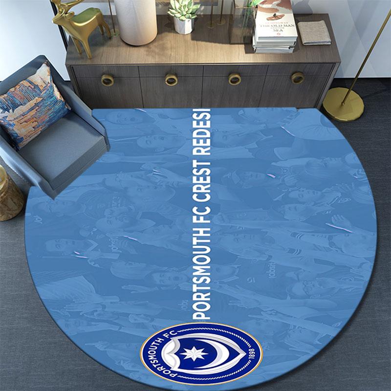 Portsmouth FC Art Pattern Round rug,Carpet Rug for Living Room Bedroom Playroom ,Non-slip Floor Mat,Holiday Gifts and Birthday Gifts.