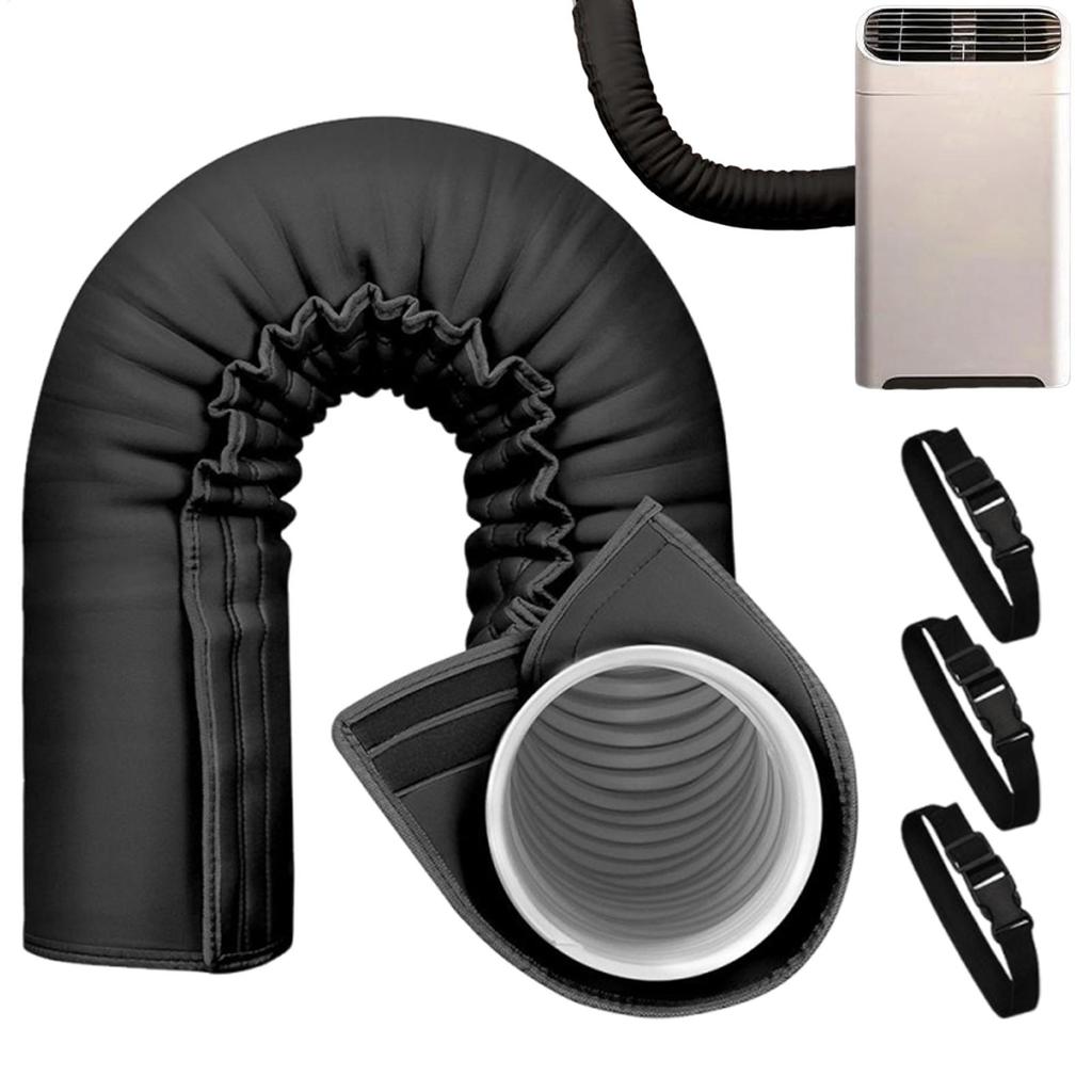 AC Hose Insulation Sleeve Portable Air Conditioner Hose Cover Foldable Washable Duct Vent Accessories With 3 Adjustable Buckle