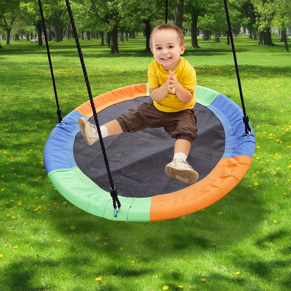Saucer Swing 300KG Weight Capacity Flying Swing with Adjustable Ropes Flying Saucer Round Tree Swing Play Set for Kids Adults