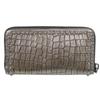 Used AUTHENTIC Christian Louboutin 3175195 Zip Around wallet Silver Embossed Leather