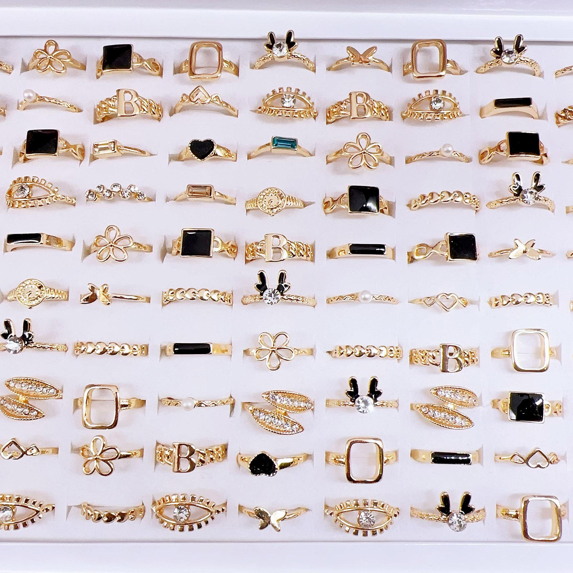 

10 шт. смешанных колец, женские хрустальные кольца, ювелирные изделия