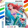 The Little Mermaid Oil Painting by Numbers Art Kit. Handmade Diy Painting Home Decoration Gifts