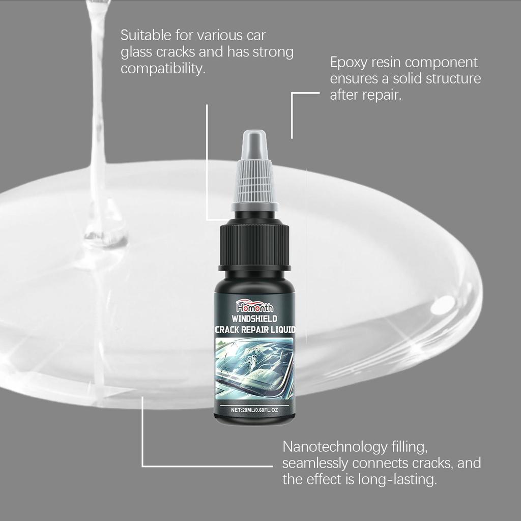 20 ml Glassreparasjonssett for sprekker Auto Frontrutesprekker Riper Klar sikt Limløsning