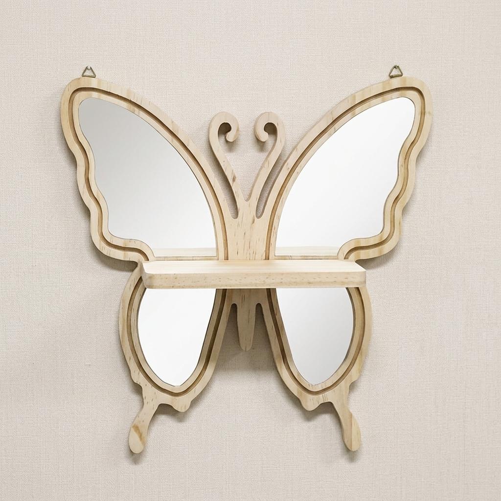 Acrylic Butterfly Wall Hanging Planter Shelf Wooden-Craft Home Decoration