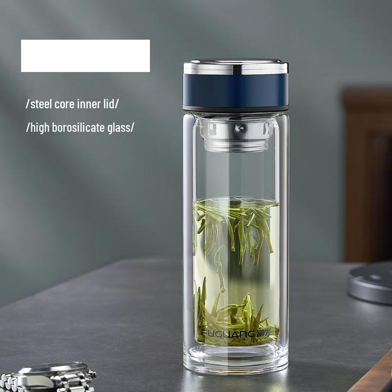 Fuguang G2116 Double Wall Glass Tea Infuser Mug