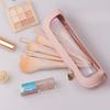Clear Makeup Bag, PU Leather Travel Makeup Brush Case Portable Transparent Waterproof Cosmetic Organizer Pouch with Zipper