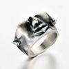 Bague à la mode pour hommes, Design créatif, Texture de galvanoplastie, demi-visage, bague de personnalité à la mode, bijoux cadeau