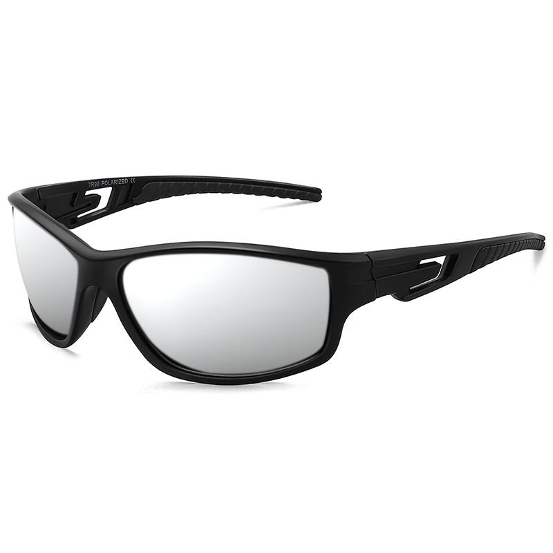 Sports Sunglasses Men UV400 Protection Outdoor Cycling Sunglasses Black Frame Lightweight Comfortable Eyewear MJ8013