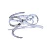 Yhpup Stylish Stainless Steel Bow Knot Adjustable Open Trendy Ring Women Charm Jewelry