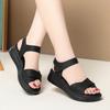 All Match Bequeme Flache Plateau Schuhe Damen Dicke Sohle Sandalen 2025 Sommer Lässige Weiche Leder Sandalen Schwarz