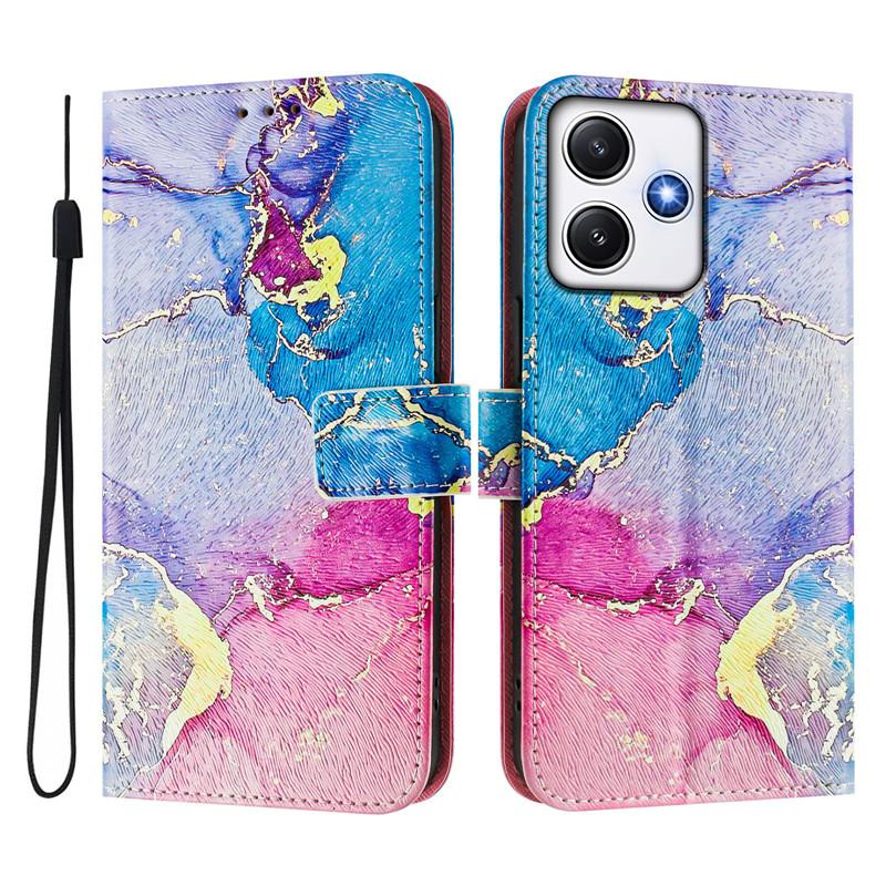 12 Leather Phone Case for Redmi Note 12 Pro Plus 12S 12C 12R Note12 5G Flip Cover Wallet Magnetic Painted Cases Cat Flower Bear