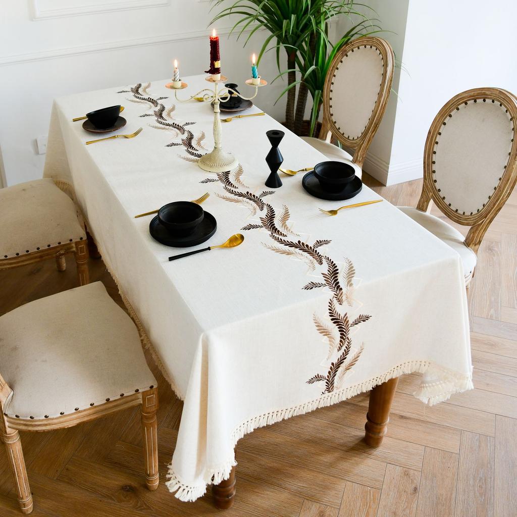 Court Tablecloth Retro Simple Thickened Three-Dimensional Embroidered Dining Table Cloth Table Mat Cover Cloth Cover Towel