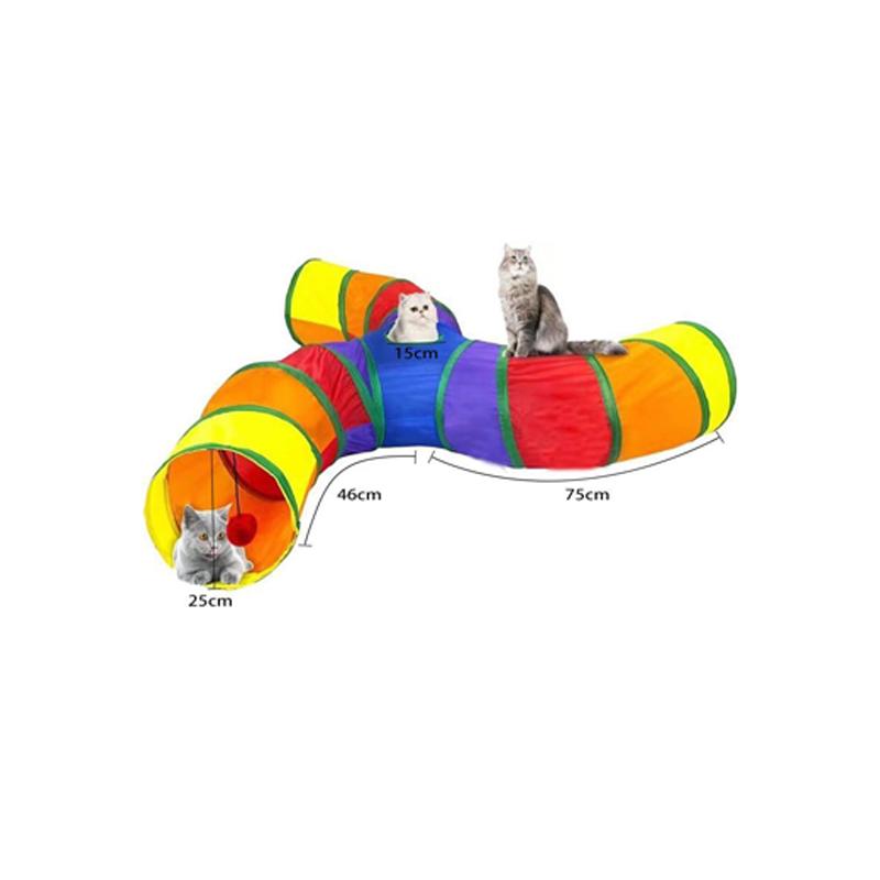 Y-Shape Pet Cat Tunnel Toys Foldable Kitty Training Interactive Peek Hole Fun for Cats Rabbit Animal Play Tunnel Tube Toy