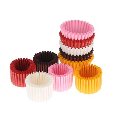 1000Pcs Mini Chocolate Paper Liner Baking Muffin Cake Cupcake Case Solid Color