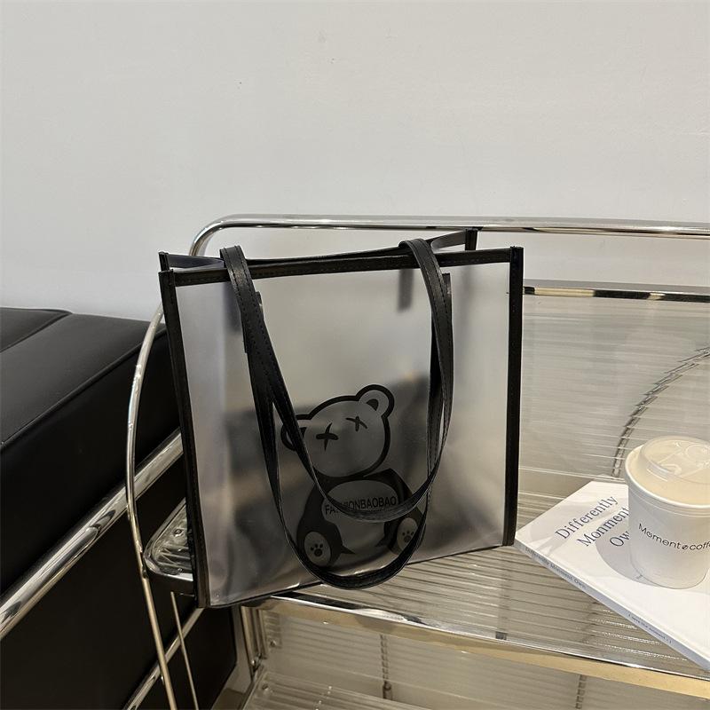 

Новая прозрачная желейная сумка для женщин, летняя пляжная модная сумка-тоут, большая вместимость, простая сумка на одно плечо