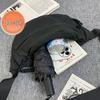 Unisex Schwarze Umhänge-Bauchtasche - Vielseitige Schulter- und Brusttasche für Sport-Trend
