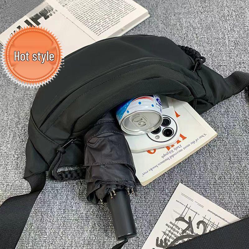 Unisex Schwarze Umhänge-Bauchtasche - Vielseitige Schulter- und Brusttasche für Sport-Trend