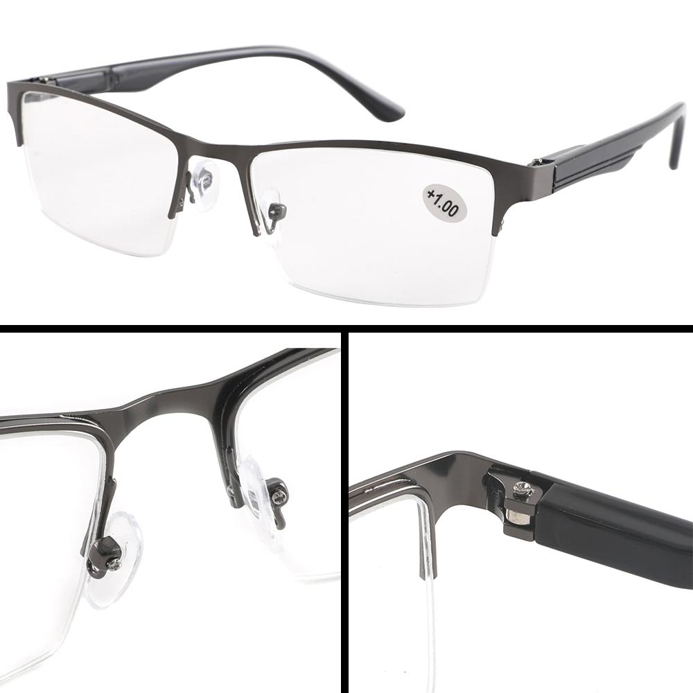 Reading Glasses for Men Women Alloy Eyeglass Frame Spring Hinge Glass Anti Glare Filter Lightweight Eyeglasses Quality Readers