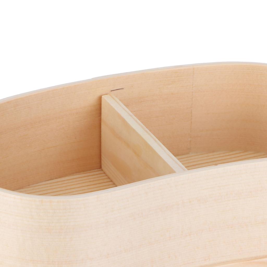 Portable Lunch Box Set Japanese Wooden Food Storage Container for Home Picnic 17x9cm