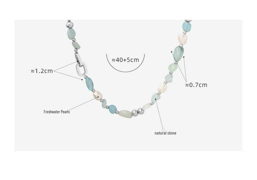 Bohemian Light Luxury Freshwater Pearl & Blue Natural Stone Necklace