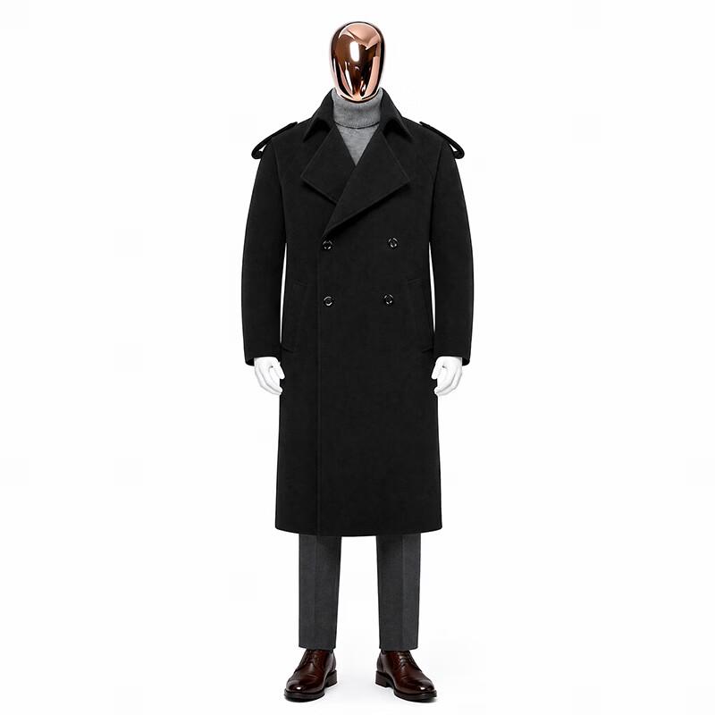 Romon Men's Mid-length Double-breasted Trench Coat