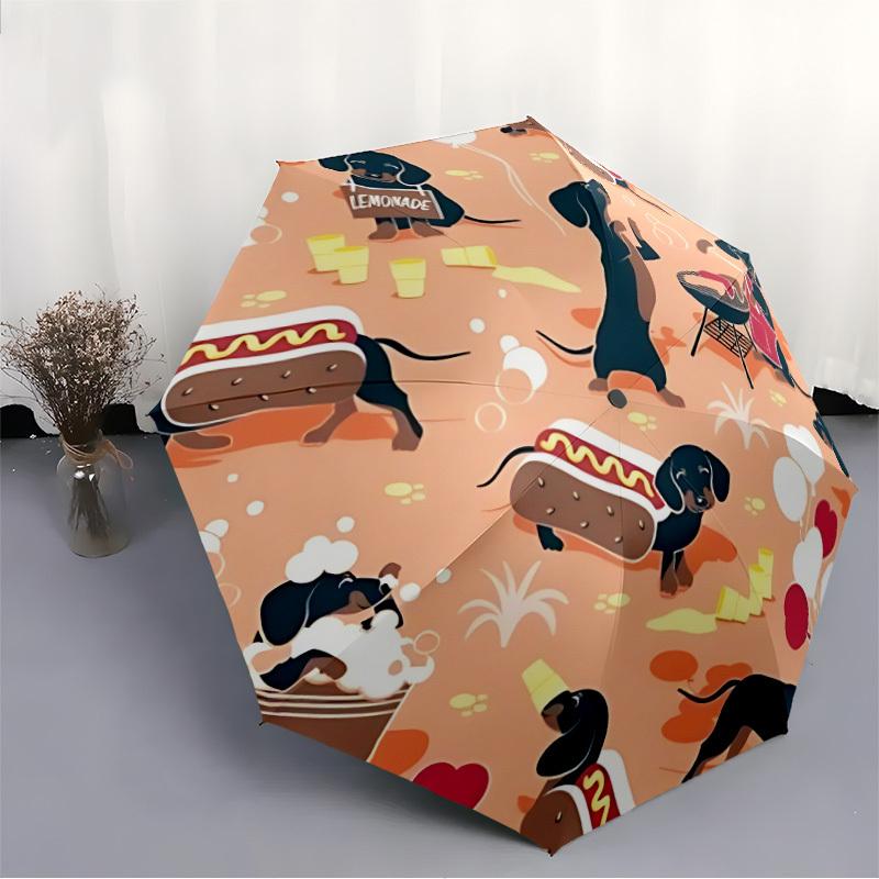 1pc Dachshund Party Automatic Open/Close Umbrella with One Touch Button,, Windproof Design   Lightweight Portable Umbrella for Women & Men6132
